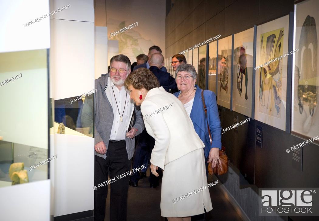 Stock Photo: Princess Margriet and her husband Pieter van Vollenhoven attend the opening of the exhibition Canadian Inuit Art at the Museum of Volkenkunde in Leiden.