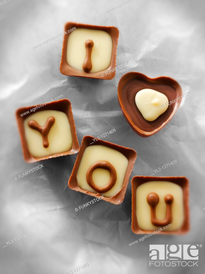 Stock Photo: 'I Love You' Valentines or Mothers Day Chocolates.