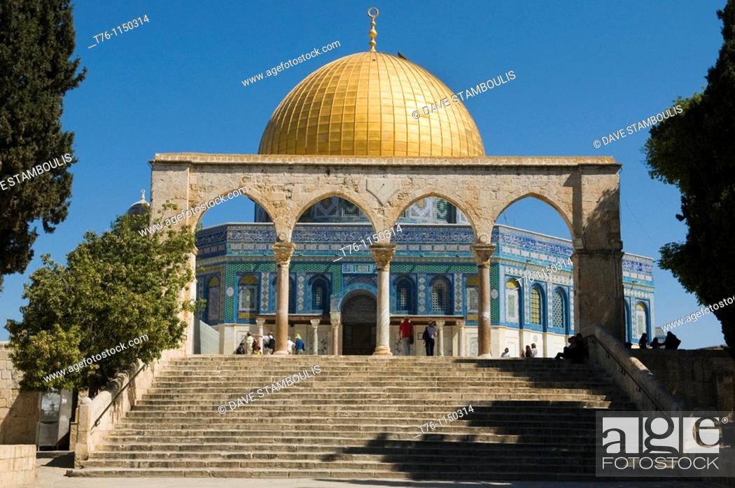 Stock Photo: The Dome of the Rock on the Temple Mount in Jerusalem, Israel.