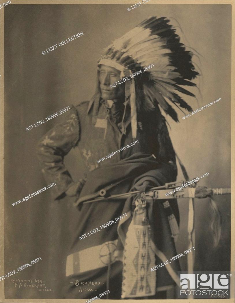 Stock Photo: Bird Head, Sioux; Adolph F. Muhr (American, died 1913), Frank A. Rinehart (American, 1861 - 1928); 1899; Platinum print; 23.7 x 18.