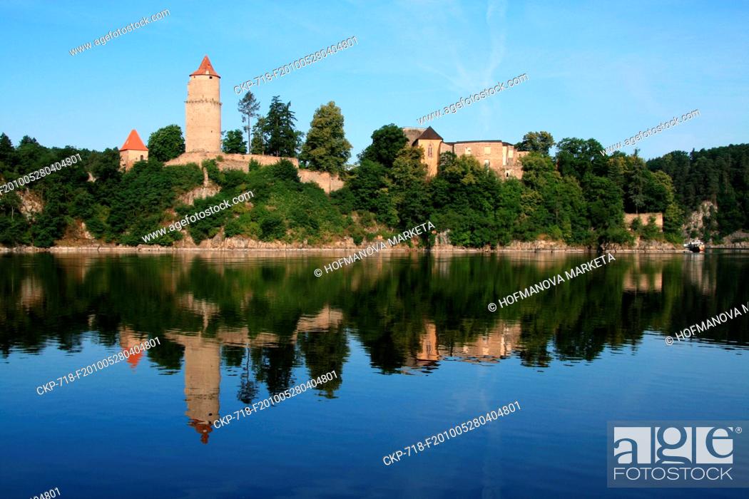 Stock Photo: The royal castle of Zvíkov was probably founded at the end of the rule of the king Pøemysl Otakar I died in 1230 The oldest part of the castle was the powerful.