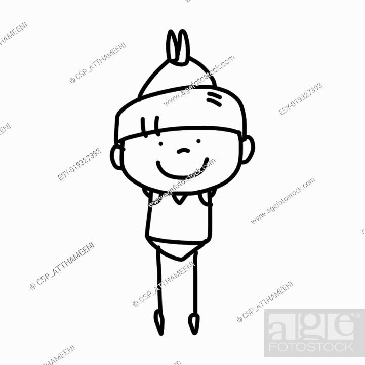 hand drawing cartoon character happy kids, Stock Vector, Vector And Low  Budget Royalty Free Image. Pic. ESY-019327393 | agefotostock