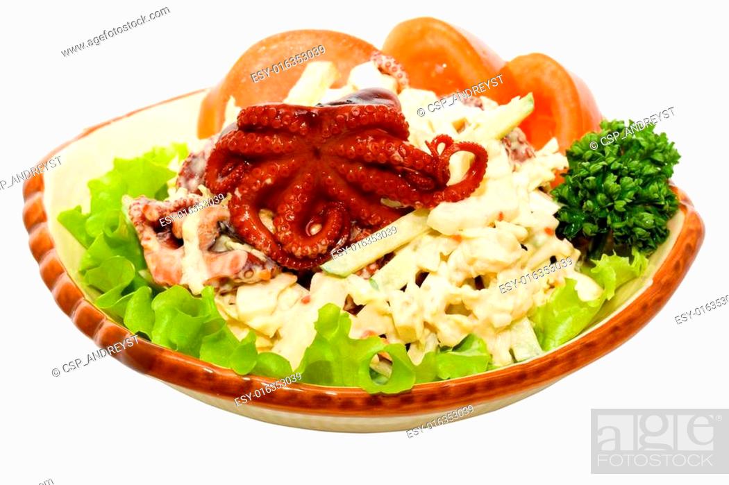 Stock Photo: Delicious cooked octopus.