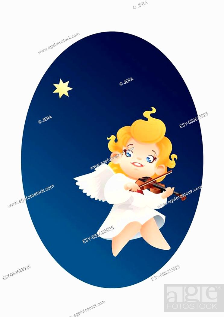 Christmas background design with violinist angel musician, Stock Vector,  Vector And Low Budget Royalty Free Image. Pic. ESY-053623925 | agefotostock