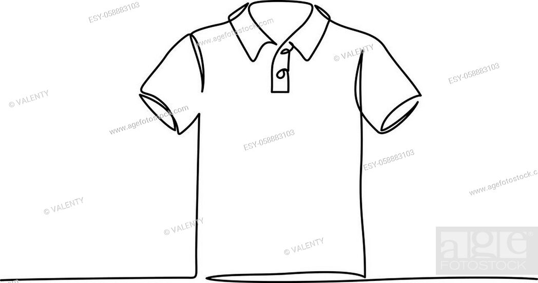 Colonial hverdagskost symptom Continuous one line drawing. T-shirt Clothes. vector line illustration,  Stock Vector, Vector And Low Budget Royalty Free Image. Pic. ESY-058883103  | agefotostock