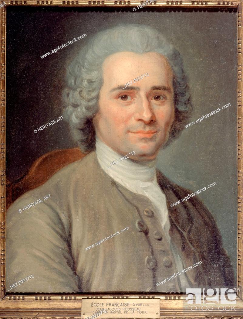 Stock Photo: Portrait de Jean-Jacques Rousseau (1712-1778), écrivain et philosophe, after 1753. Creator: Maurice-Quentin de La Tour.