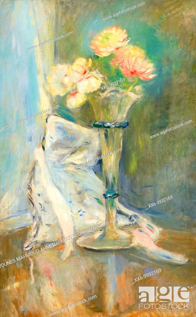 Photo de stock: Berthe Morisot, Anemones roses is an oil painting on canvas 1891 - by Artist Berthe Morisot (1841–1895).