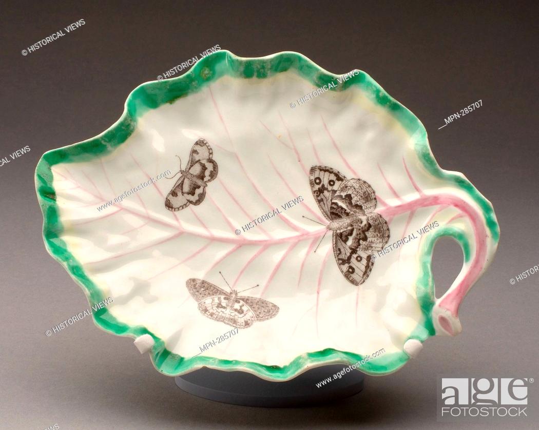 Stock Photo: Author: Worcester Royal Porcelain Company. Tobacco Leaf Dish - About 1760 - Worcester Porcelain Factory Worcester, England, founded 1751.