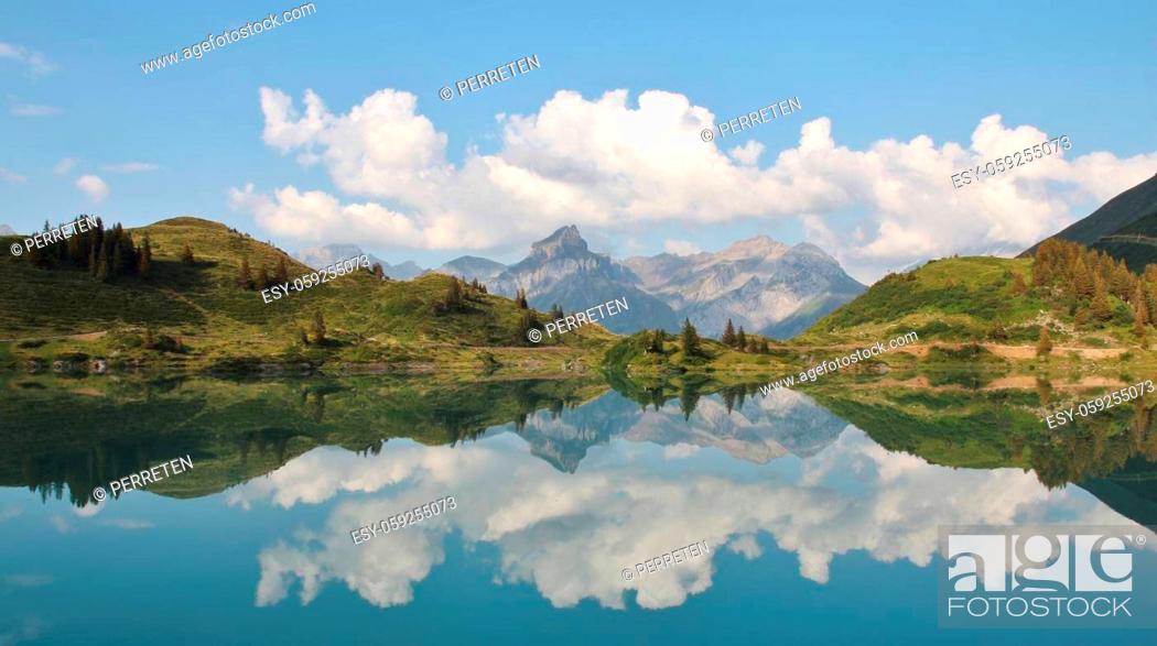 Stock Photo: Evening scene at lake Trubsee.