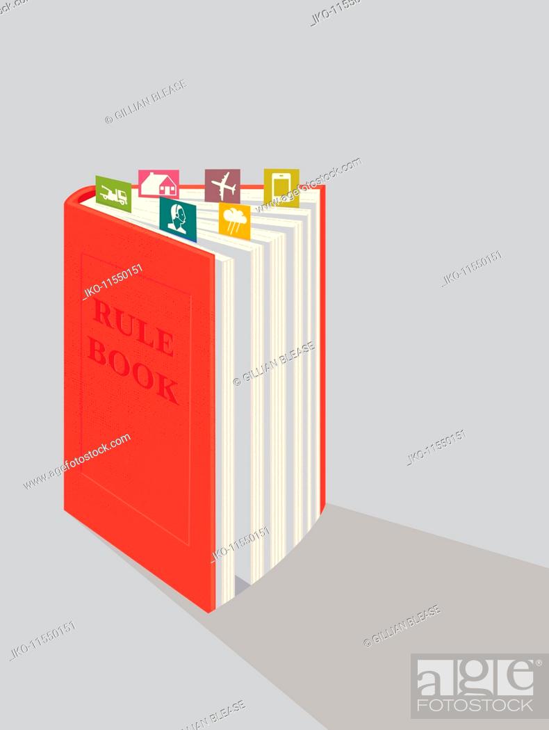 Stock Photo: Rule book for different types of insurance.