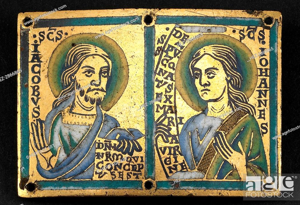 Stock Photo: Plaque with Saints James and John the Evangelist, Meuse, 1160/80. Creator: Unknown.