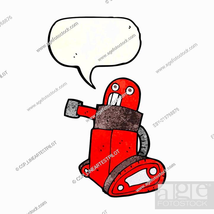 cartoon tank robot with speech bubble, Stock Photo, Picture And Low Budget  Royalty Free Image. Pic. ESY-019768876 | agefotostock