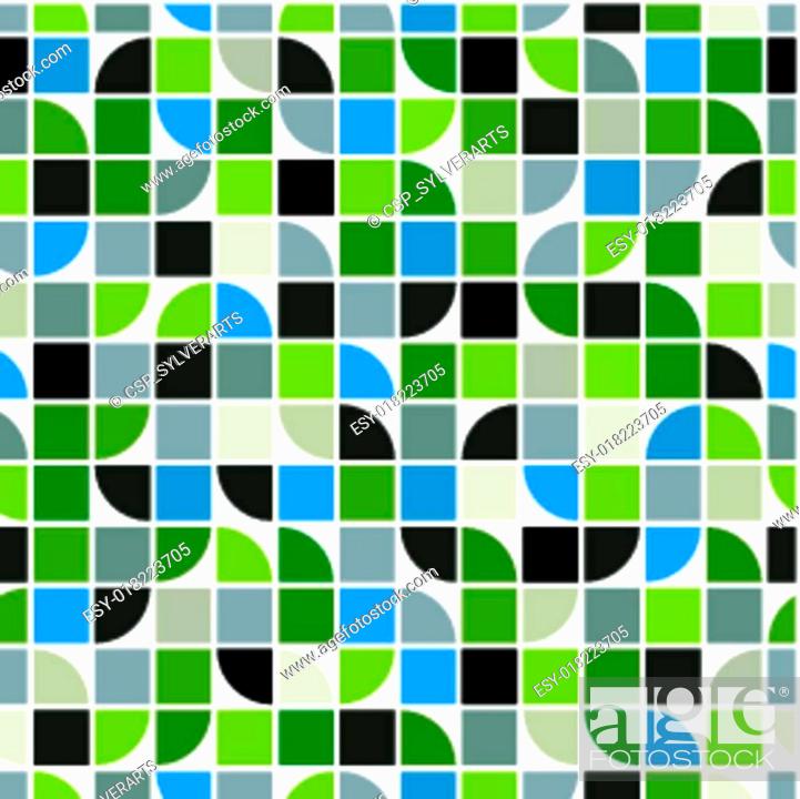 Vector: Bright geometric vector background, squared abstract seamless pa.
