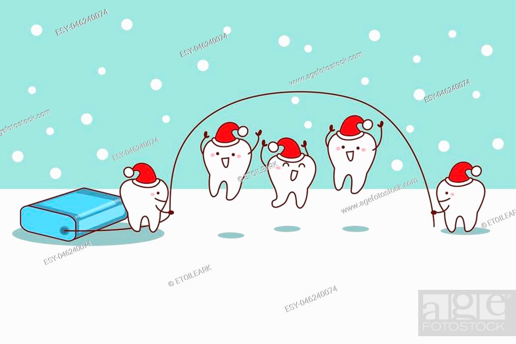 christmas cartoon tooth with floss, great for dental care concept, Stock  Vector, Vector And Low Budget Royalty Free Image. Pic. ESY-046240074 |  agefotostock