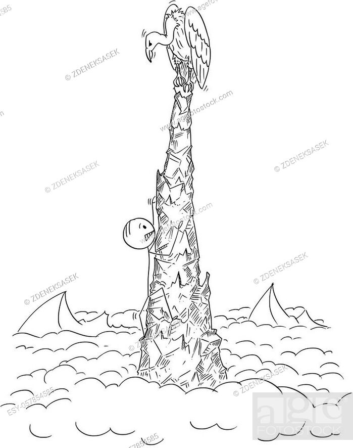 Cartoon stick drawing conceptual illustration of man or businessman toiling  and climbing on the top..., Stock Vector, Vector And Low Budget Royalty  Free Image. Pic. ESY-057854585 | agefotostock