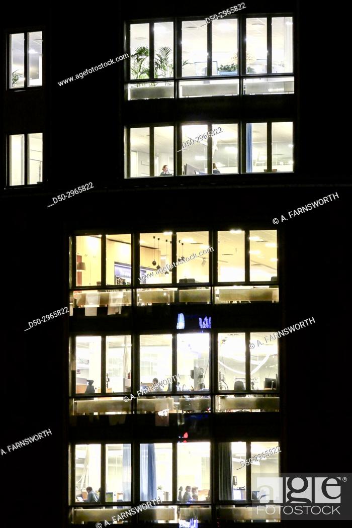 Imagen: STOCKHOLM, SWEDEN Night views of the Sickla neighborhood and office buildings.