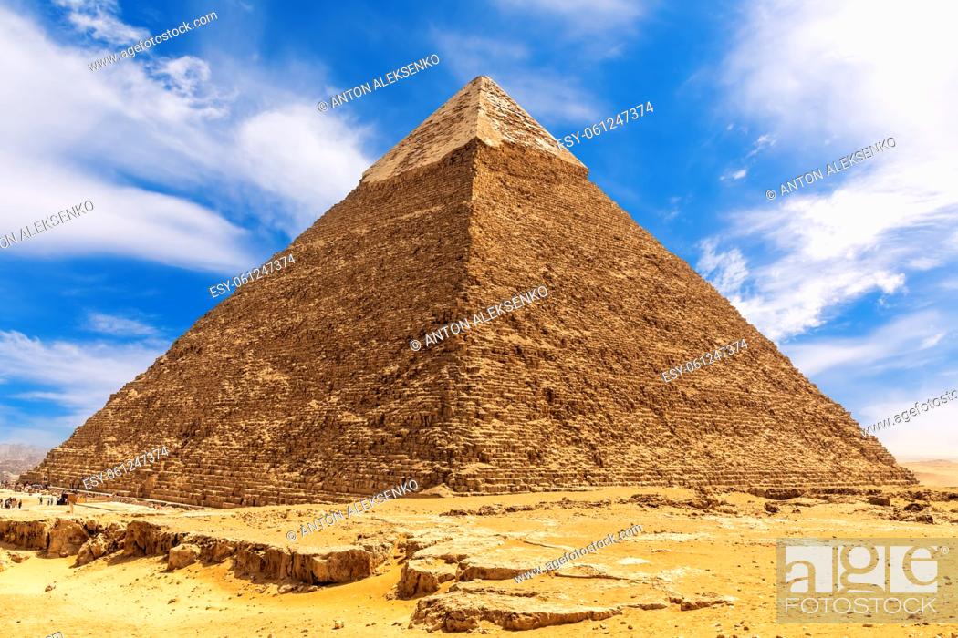 Stock Photo: The Great Khafre Pyramid famous Wonder of the World, Egypt, Giza.