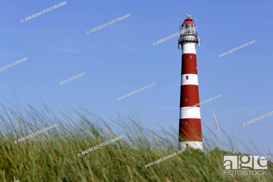 Stock Photo: Netherlands, West Frisian Islands, West Friesland, Ameland, Holum, Lighthouse.
