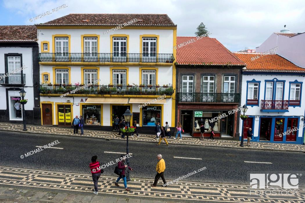 Stock Photo: The old town, UNESCO World Heritage Site, Angra do Heroismo, Island of Terceira, Azores, Portugal, Atlantic, Europe.