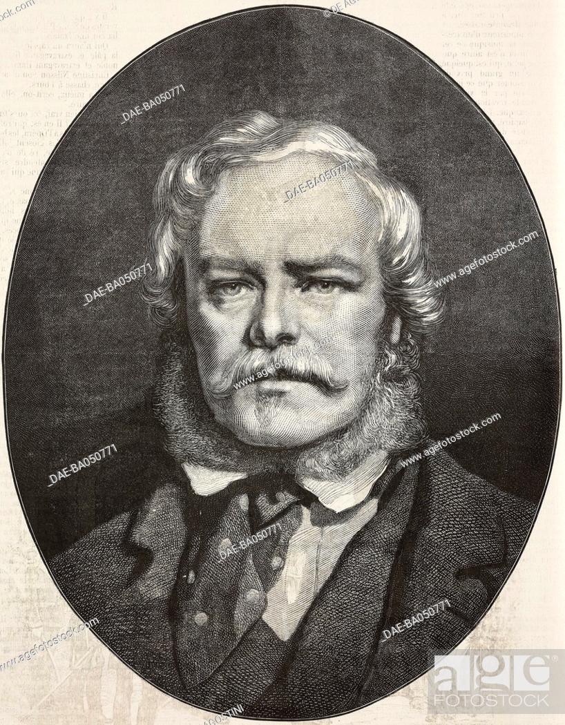 Stock Photo: Portrait of Edwin Landseer (1802-1873), English painter and sculptor, illustration from L'Illustration, Journal Universel, No 1599, Volume LXII, October 18.