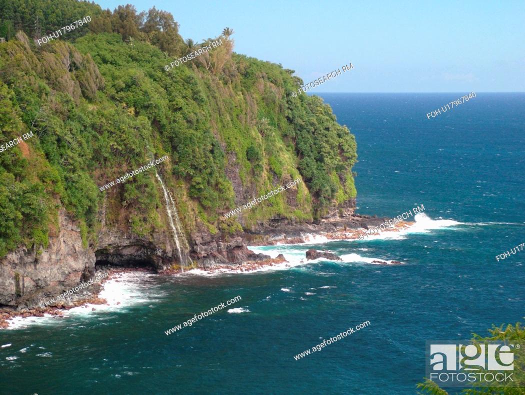 Stock Photo: Big Island, Island of Hawaii, HI, Hawaii, Northern Hawaii, Hamakua Coast, scenic coast, shoreline.
