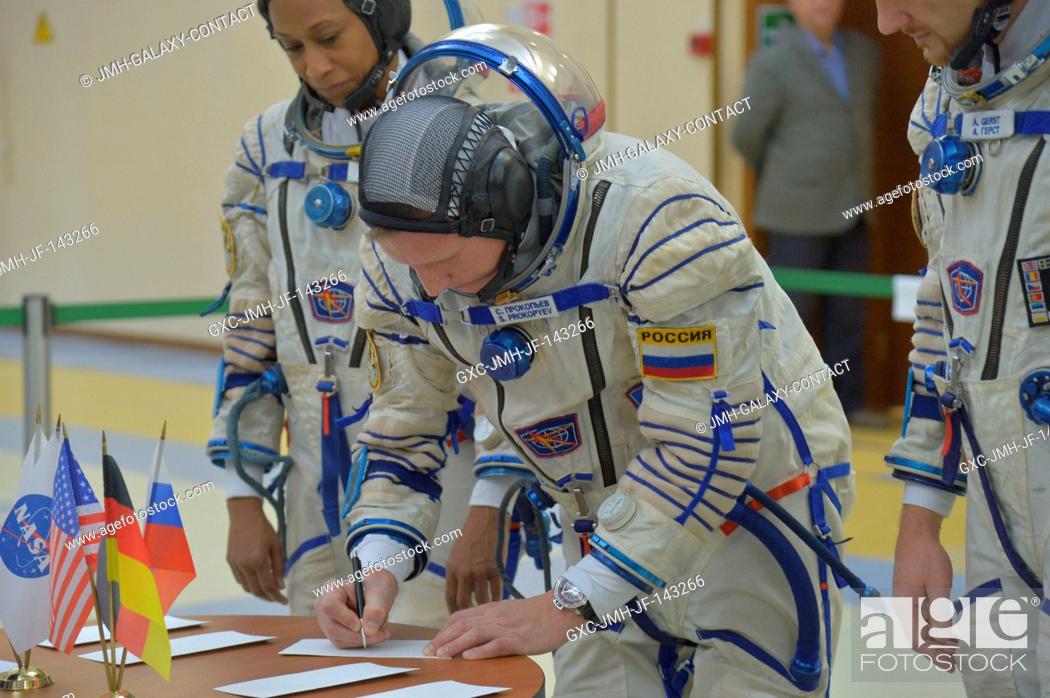 Stock Photo: At the Gagarin Cosmonaut Training Center in Star City, Russia, Expedition 54-55 backup crewmember Sergey Prokopyev of the Russian Federal Space Agency.