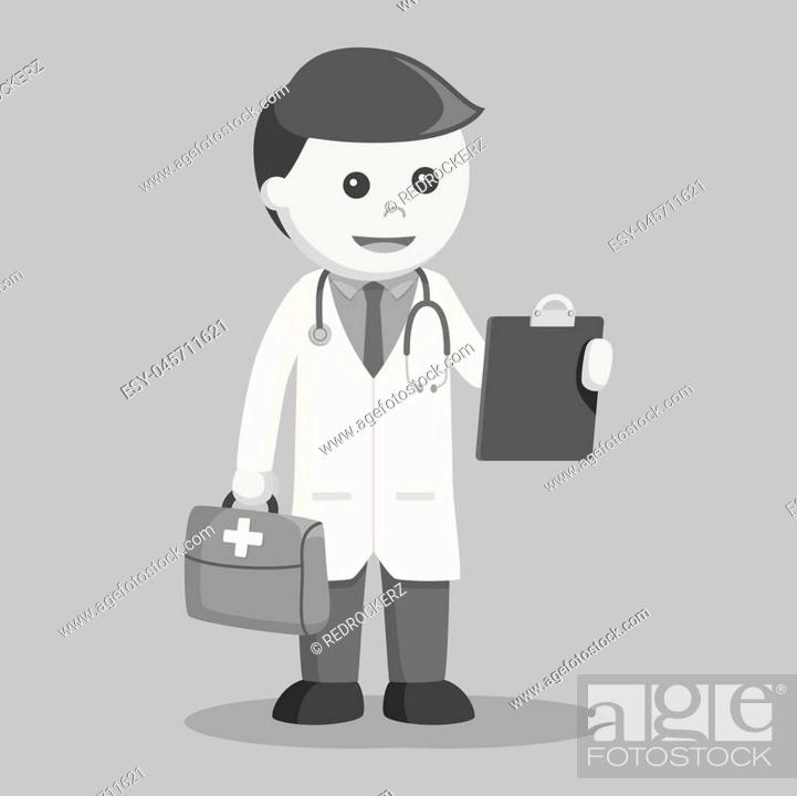 Stock Vector: Doctor with his equipment.