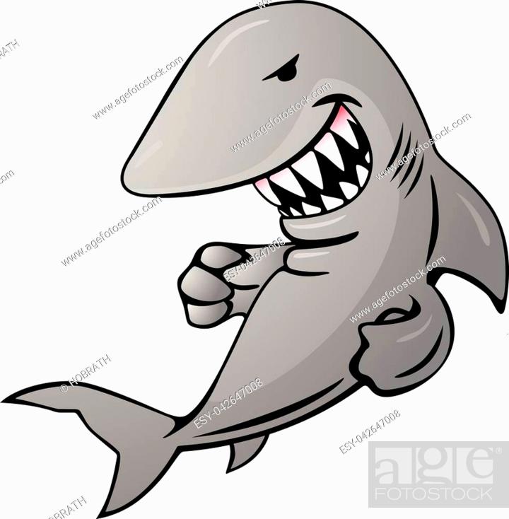 Cartoon shark jumping out of water, big sharp teeth, funny but serious  grin, ready to strike, Stock Vector, Vector And Low Budget Royalty Free  Image. Pic. ESY-042647008 | agefotostock
