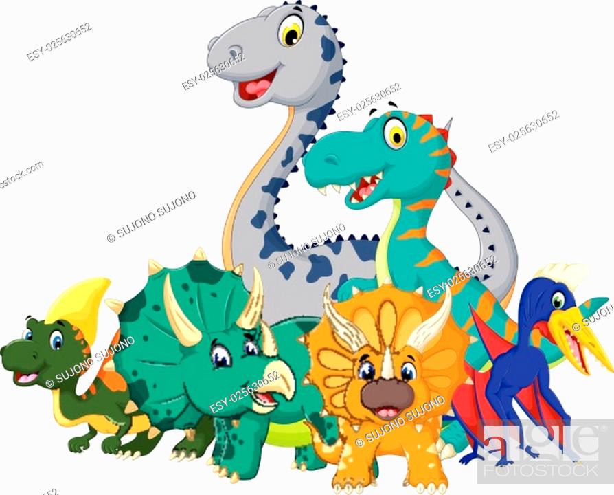 vector illustration of Dinosaur cartoon collection, Stock Vector, Vector  And Low Budget Royalty Free Image. Pic. ESY-025630652 | agefotostock