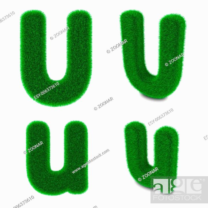 Stock Photo: Letter U made of grass.