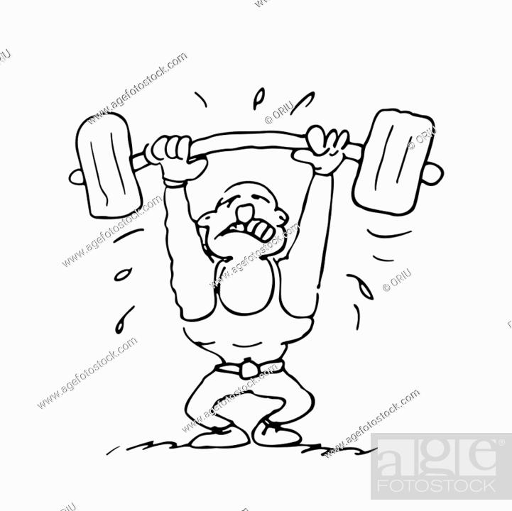 funny fitness guy cartoon. outlined cartoon handrawn sketch illustration  vector, Stock Vector, Vector And Low Budget Royalty Free Image. Pic.  ESY-049486421 | agefotostock