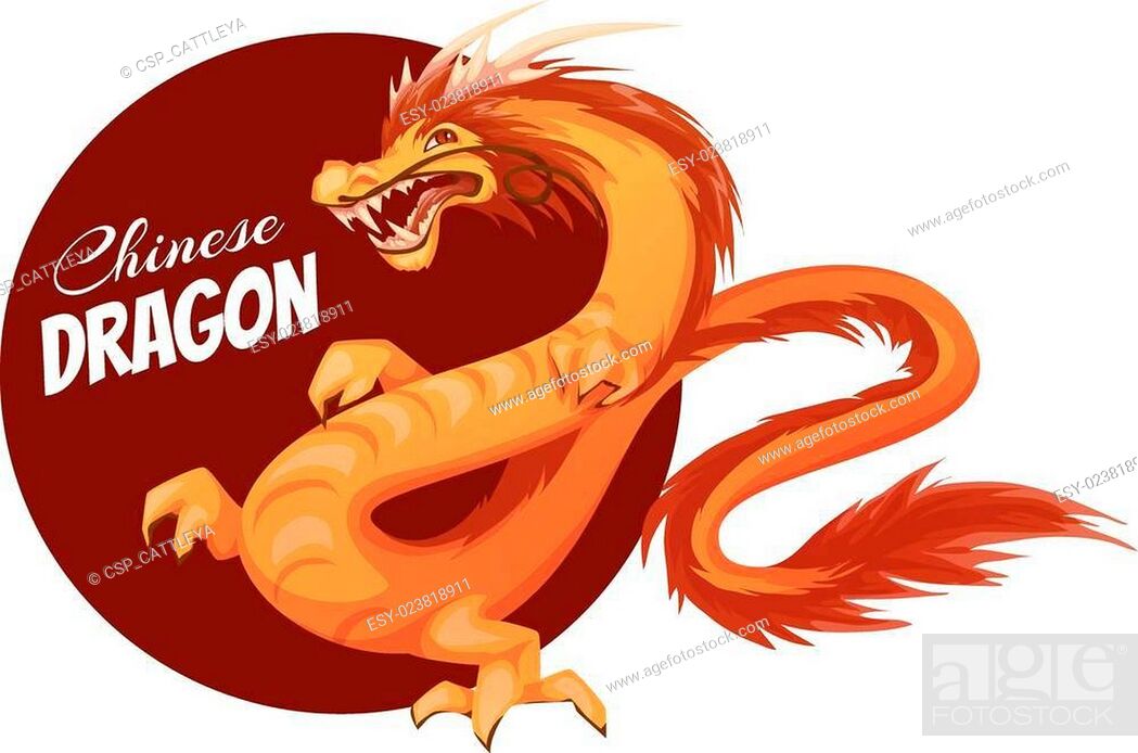 Banner with cartoon Chinese dragon. Vector illustration, Stock Vector,  Vector And Low Budget Royalty Free Image. Pic. ESY-023818911 | agefotostock