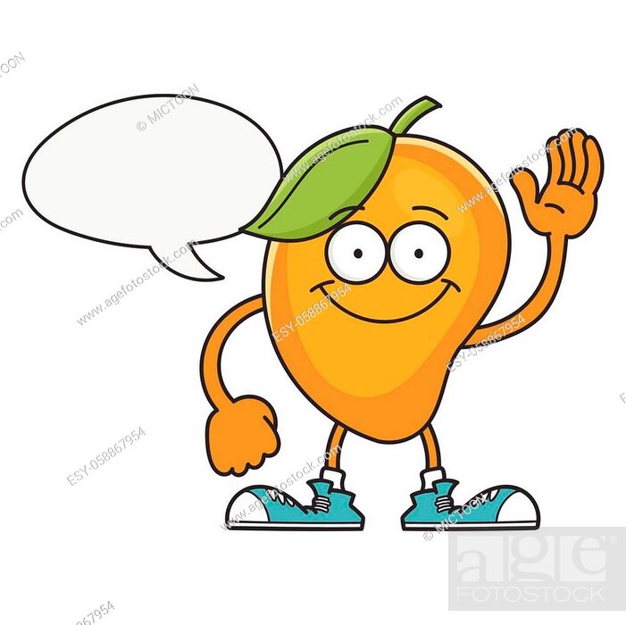 smiling mango fruit cartoon character isolated on white background, Stock  Vector, Vector And Low Budget Royalty Free Image. Pic. ESY-058867954 |  agefotostock