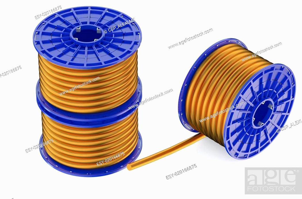 Stock Photo: Coils of copper wires.