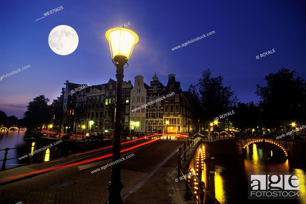 Stock Photo: Street Scene. Keizergracht Canal. Amsterdam Holland.