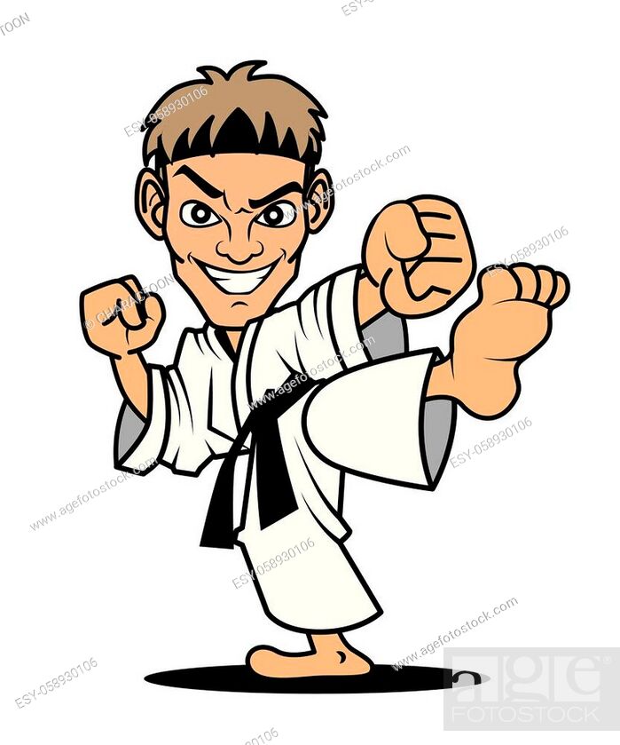 Cartoon Master of Karate kicking pose. Vector mascot illustration, Stock  Vector, Vector And Low Budget Royalty Free Image. Pic. ESY-058930106 |  agefotostock