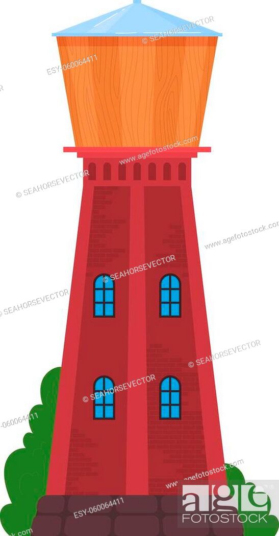 Water towers, secure water storage, liquid storage tank, cartoon style  vector illustration, Stock Vector, Vector And Low Budget Royalty Free  Image. Pic. ESY-060064411 | agefotostock