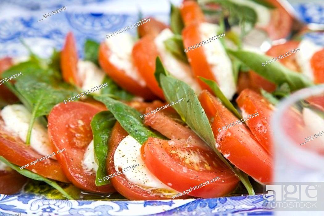 Stock Photo: Insalata caprese Tomatoes and mozzarella, Italy.