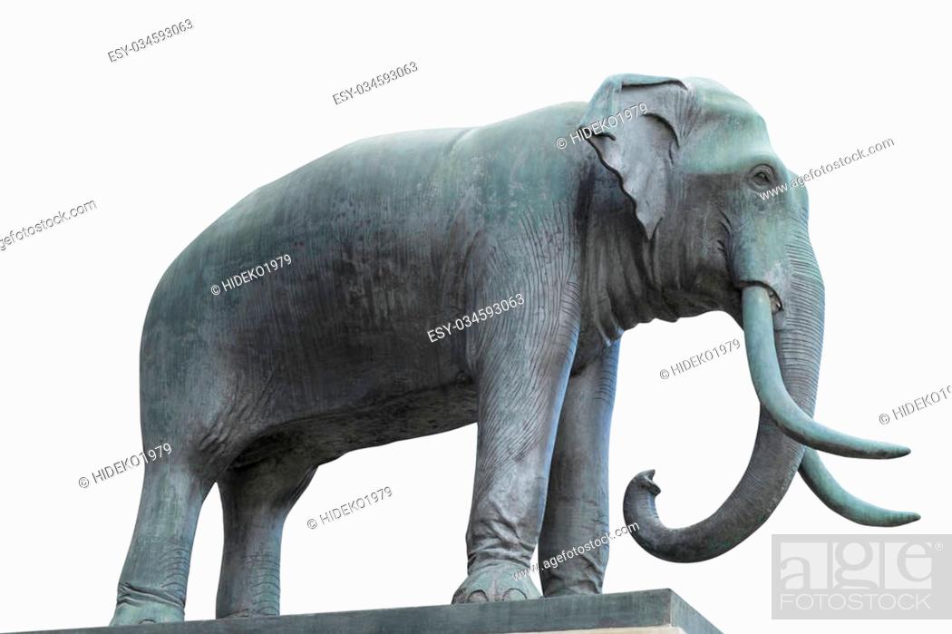 Elephant Statue on white background with clipping path. Elephant is the national  animal of Thailand, Stock Photo, Picture And Low Budget Royalty Free Image.  Pic. ESY-034593063 | agefotostock