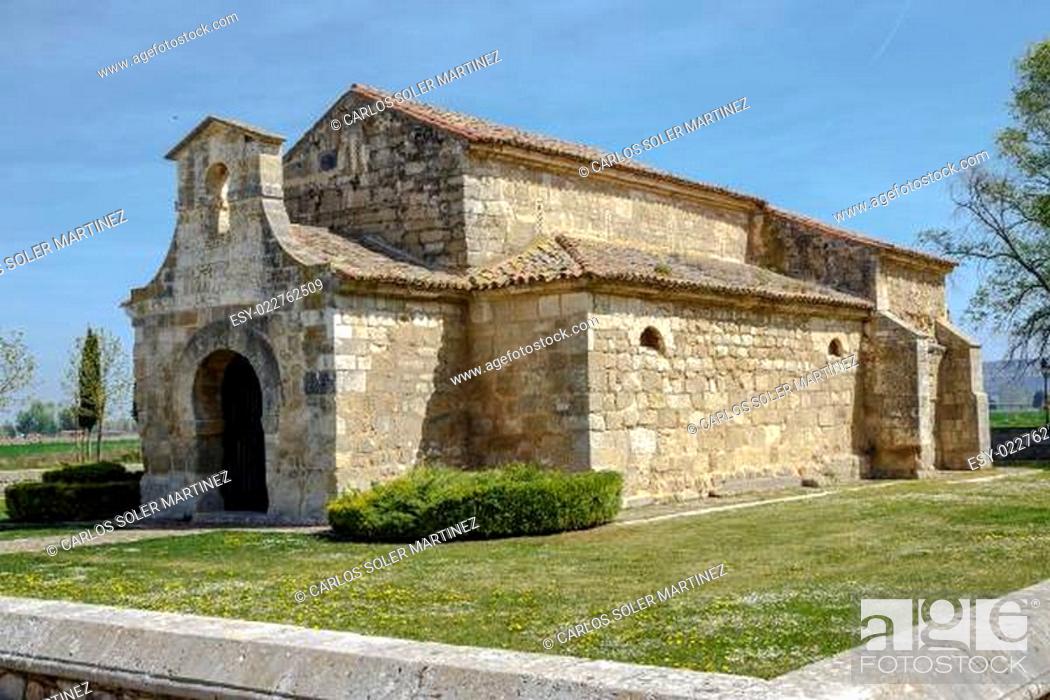 Stock Photo: Church of San Juan Bautista, Banos de Cerrato.