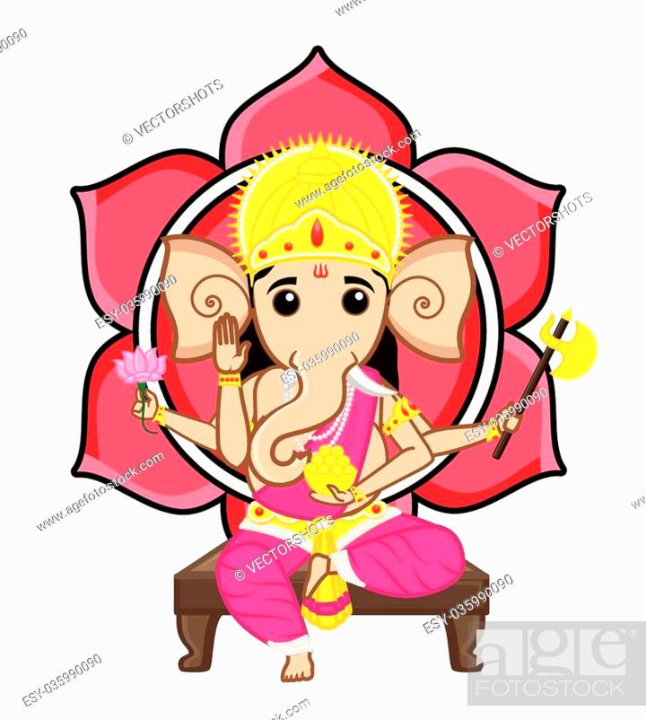 Hindu God - Ganesha Vector Illustration, Stock Vector, Vector And Low  Budget Royalty Free Image. Pic. ESY-035990090 | agefotostock
