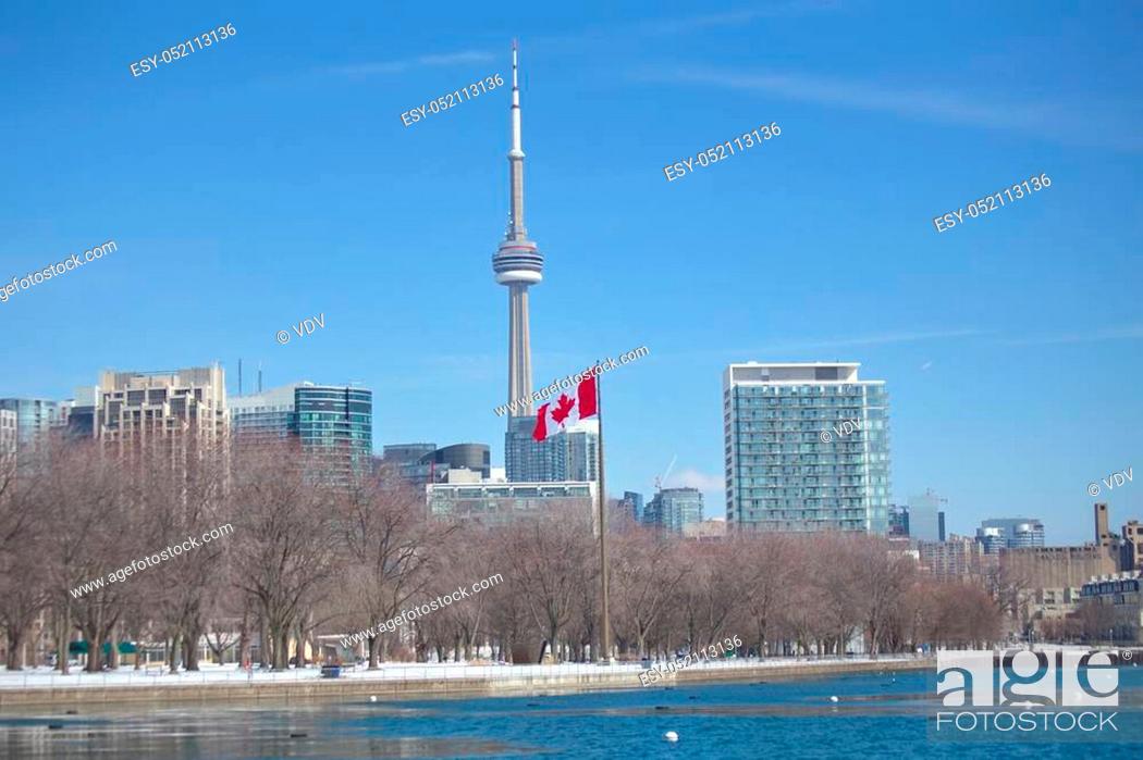 Stock Photo: View of Toronto waterfront area, Ontario, Canada.