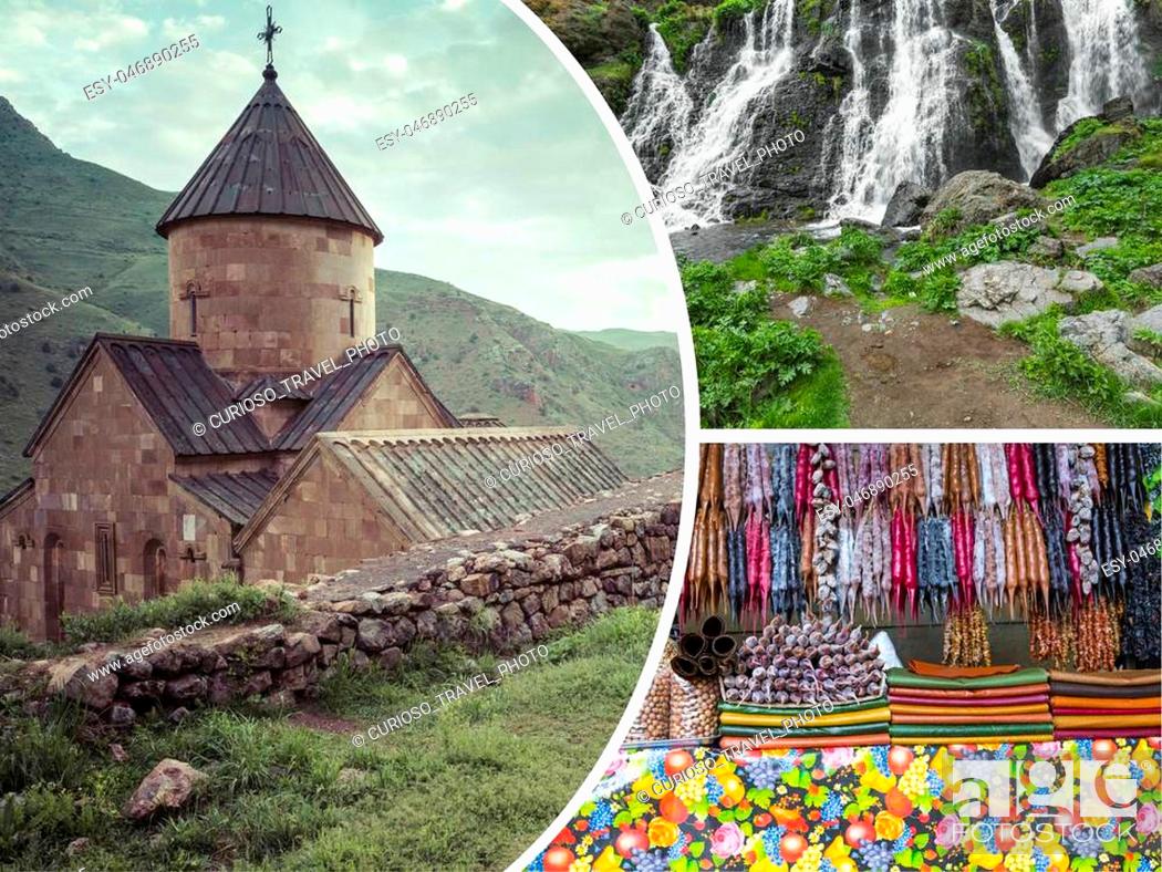 Stock Photo: Collage of Monasteries ( Armenia ) images - travel background.