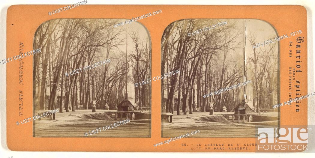 Stock Photo: Le Chateau de St. Cloud, Cote du Parc Reserve; A. Hanriot (French, active 1880s); 1860s; Hand-colored Albumen silver print.