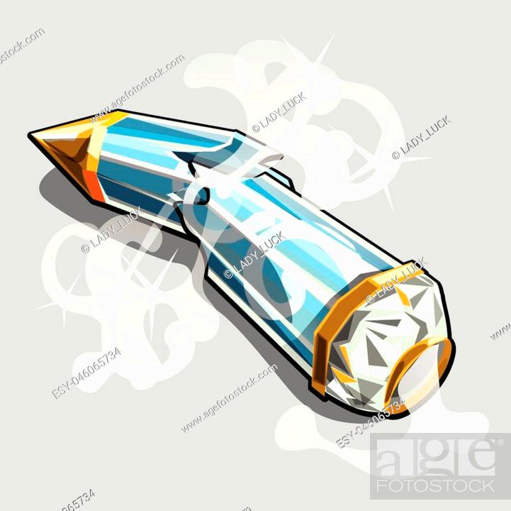 Broken glass box in the shape of a pencil isolated on a gray background,  Stock Vector, Vector And Low Budget Royalty Free Image. Pic. ESY-046065734  | agefotostock