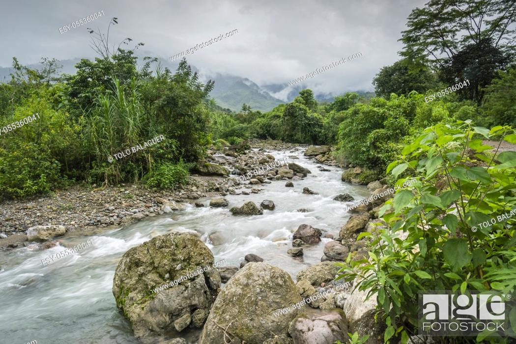 Stock Photo: rio Satan, La Taña, zona Reyna, departamento de Uspantan, Guatemala, Central America.