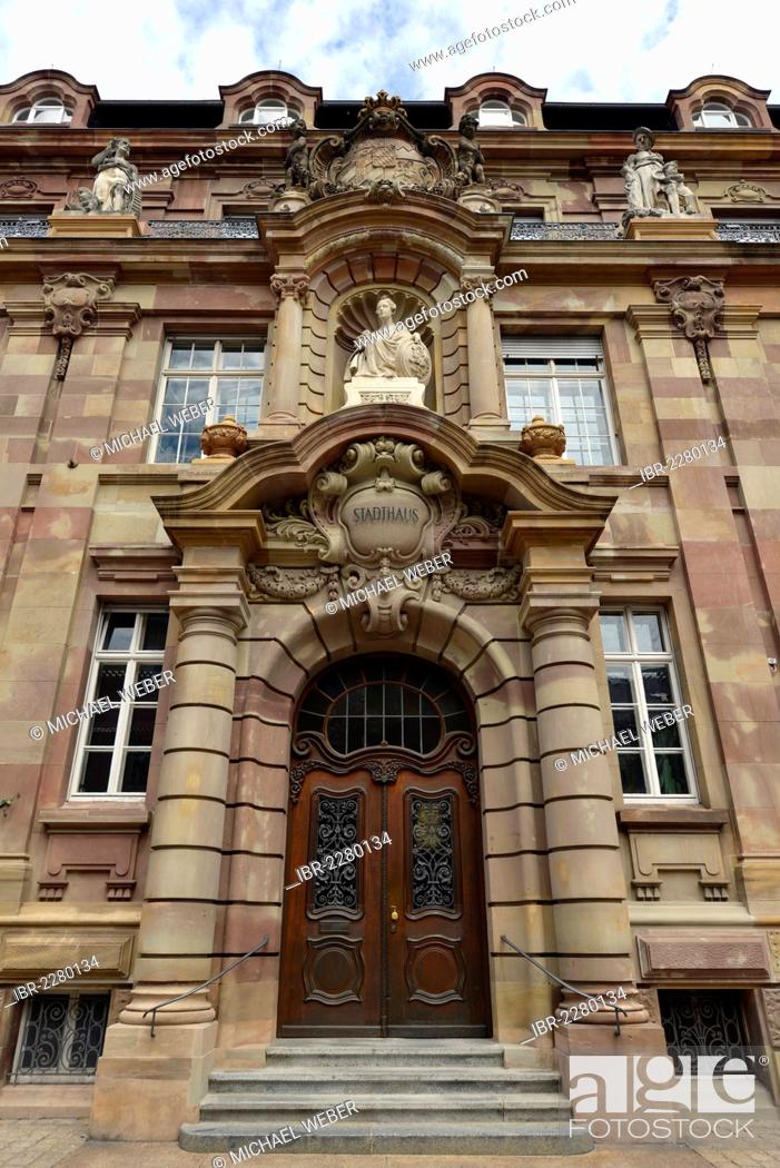 Stock Photo: Town hall, Maximilianstrasse street, Via Triumphalis street, Speyer, Rhineland-Palatinate, Germany, Europe, PublicGround.