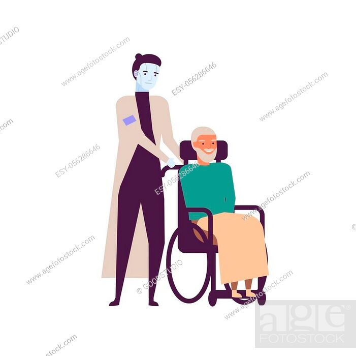 Robot nurse for elderly people flat vector illustration, Stock Vector,  Vector And Low Budget Royalty Free Image. Pic. ESY-056286646 | agefotostock
