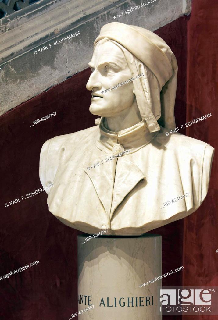 Stock Photo: Bust of the poet Dante Alighieri, Instituto di Scienze Lettere ed Arti Venete, Campo Morosini, Venice, Veneto, Italy.
