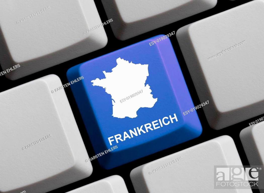 Stock Photo: Frankreich - Karte auf Tastatur.